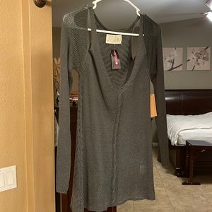 Black cold shoulder sweater